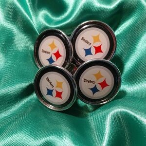 Pittsburgh Steelers Logo Silver Cabinet Knobs (4)